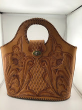 Load image into Gallery viewer, Vintage Hand Tooled Leather Bucket Handbag

