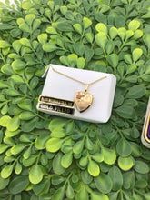 Load image into Gallery viewer, Black Hills Gold Filled 10k 12k Gold Accents Flower Heart Shaped Locket
