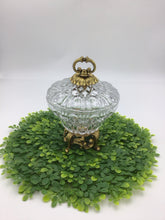 Load image into Gallery viewer, Hollywood Regency cut glass bowl with lid with gold
