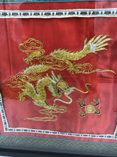 Load image into Gallery viewer, Chinese Embroidered Dragon Red Silk Tapestry
