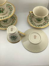 Load image into Gallery viewer, Set 4 Holly Berry Holiday Coffee or Tea Cup &amp; Saucer
