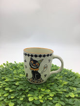 Load image into Gallery viewer, Handpainted Eli and Ana mug Vintage-Style Black Cat
