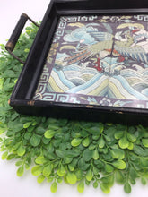Load image into Gallery viewer, Antique Chinese Silk Rank Badge, Qing Dynasty Serving Tray With Handles
