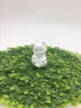 Load image into Gallery viewer, Milk Glass Bear Blue Flowers Hand painted
