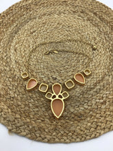 Load image into Gallery viewer, Branton Square Peach and Yellow Gold Tone
