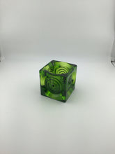 Load image into Gallery viewer, Viking Green Glass Bullseye Votive Candle Holder 2.5 Mid-Century Modern
