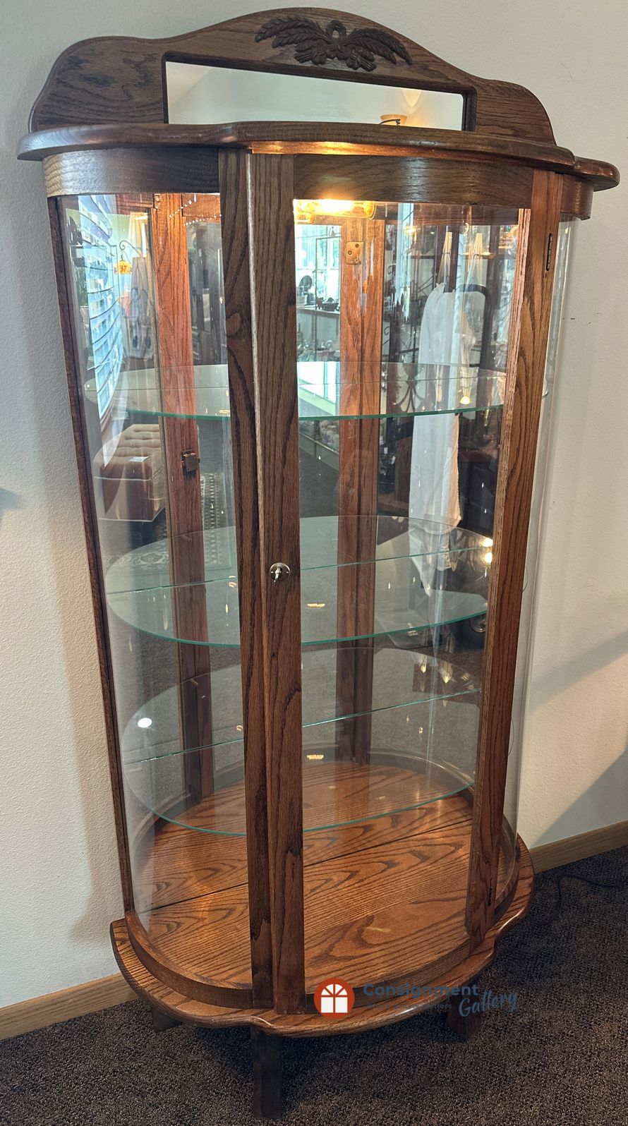 Oak Curio Cabinet